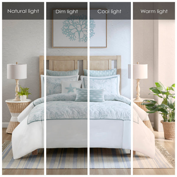 English Elm Duvet Harbor House Maya Bay Embroidered Seashell & Sand Dollar 200TC Cotton Full/Queen Set Multicolor 11.81 L x 9.84 W x 5.12 H B03595771