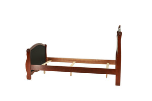 English Elm Dark Glam Full Size Bed Espresso Faux Leather Upholstered Headboard Footboard Elegant Frame Deluxe Comfort Cherry 47 L x 54 W x 6 H B011S00915