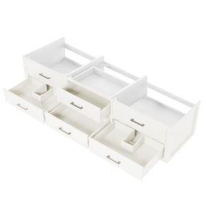 English Elm White Double Bath Vanity - 80" Wall-Hung Design With Soft-Close Drawers For Stylish Storage Solutions B2731P258120-GIGA