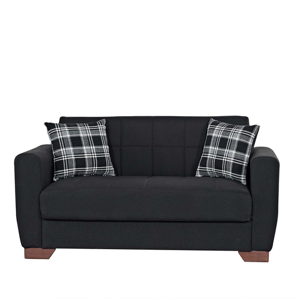 English Elm PrimeNest Nexaro Collection Upholstered Convertible Loveseat with Storage, PU Leather Sleeper Sofa Black B030P281702