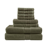 Madison Park Signature 100% Cotton Bath 8 Piece Set MPS73-539 Olive Green