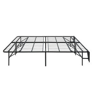 English Elm Black Metal Platform Bed Frame Queen High-Profile Foldable Design for Easy Assembly, Headboard Mountable Black 38.75 L x 28.75 W x 7 H B011P197726