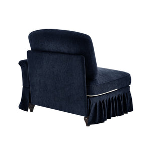 English Elm Sofa Rsf Chenille Sectional with Floral Backrest and Detachable Ruffle Skirt Design W3041P332620