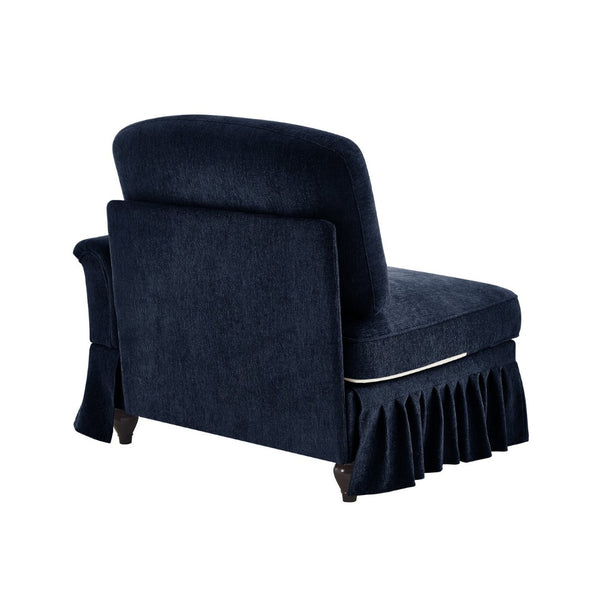 English Elm Sofa Rsf Chenille Sectional with Floral Backrest and Detachable Ruffle Skirt Design W3041P332620
