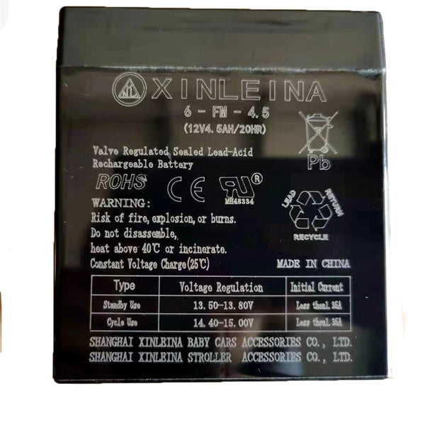 English Elm 12v4.5ah Sealed Lead Acid Rechargeable Battery for Kids Ride on Cars and Toys W1760P242536
