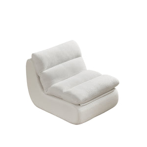 English Elm Modern Compressed Lounge Chair with Ottoman Corduroy Recliner Small Space Sofa High-Density Foam Comfort Beige W1036P251820