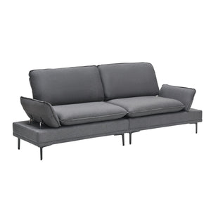 English Elm 89 Two-Seater Sofa in Polyester Blend Upholstery, Modern Deep Grey & Yellow Options, Metal Legs, 300LB Capacity W1658S00060