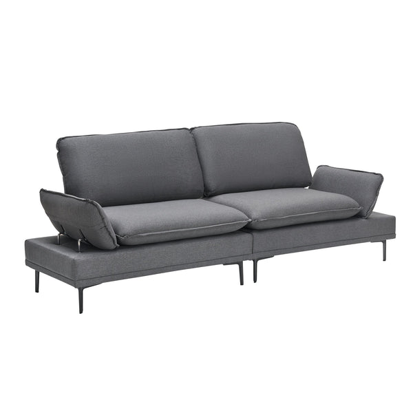 English Elm 89 Two-Seater Sofa in Polyester Blend Upholstery, Modern Deep Grey & Yellow Options, Metal Legs, 300LB Capacity W1658S00060
