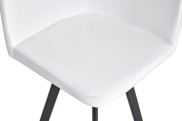 English Elm 7-piece Rectangular Dining Set Seats 6 with Faux Leather Chairs and Melamine Top White,Wood W3875S00132