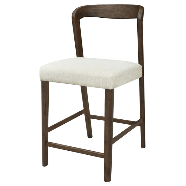 English Elm Christopher Knight Home® - Solid Rubber Wood Counter Stools Set Of 2 - Walnut Finish With Beige Upholstery For Modern Comfort N771P292086T