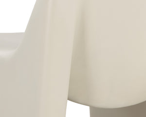 Sunpan Kessel Lounge Chair - Sculpted Concrete Design for Indoor & Covered Outdoor Spaces, Cream Finish