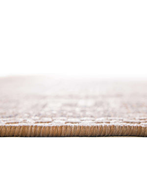 Unique Loom Outdoor Border Greek Key Machine Made Geometric Rug Light Brown, Light Brown/Tan/Brown 5' 4" x 6' 1"