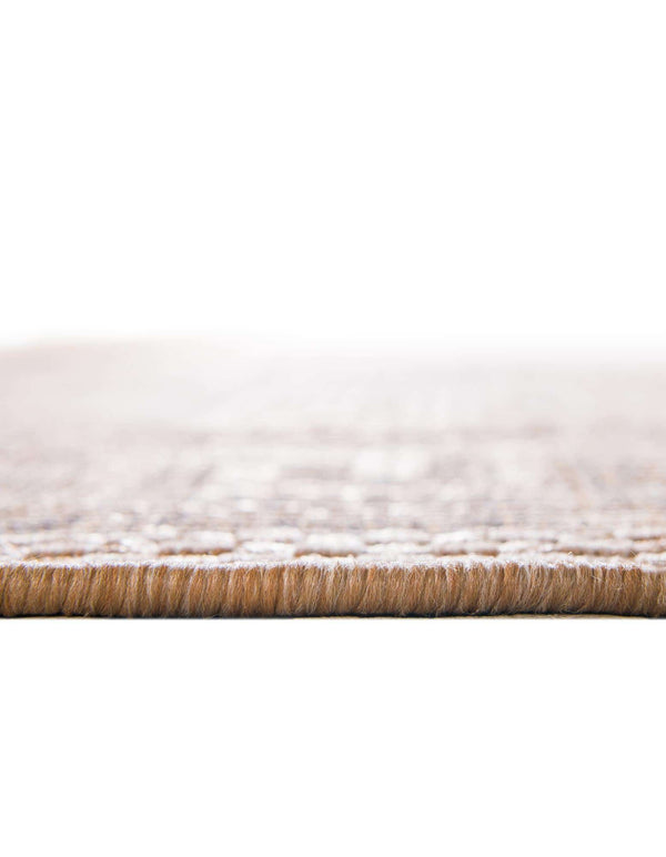 Unique Loom Outdoor Border Greek Key Machine Made Geometric Rug Light Brown, Light Brown/Tan/Brown 5' 4" x 6' 1"