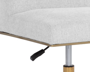 Sunpan Dean Office Chair - Modern Faux Leather Design with Stylish Stainless Steel Base for Effortless Elegance Brushed Brass / Ernst Silverstone