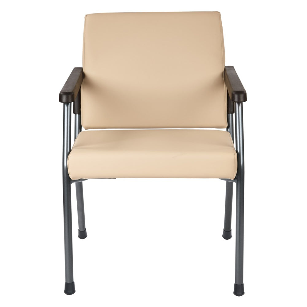 OSP Home Furnishings Bariatric Guest Chair with Reinforced Metal Frame and Pu Arm Pads for Medical Waiting Rooms BC9601-R104