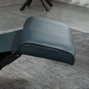 English Elm HOMCOM Blue Faux Leather Manual Recliner Chair with Swivel Wood Base, 145° Recline & Footrest Comfort W2225P173865