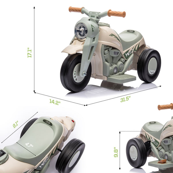 English Elm Qaba 6v Toddler Electric Motorbike with Bubble Machine Led Light and Music Cream White W2225P249812