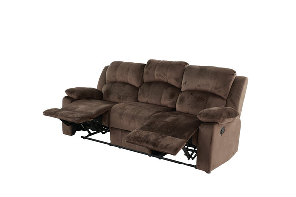 English Elm Comfortable Motion Sofa Oversized 83" Chocolate Padded Suede Reclining Couch Wide Arms Plush Comfort B011P205572