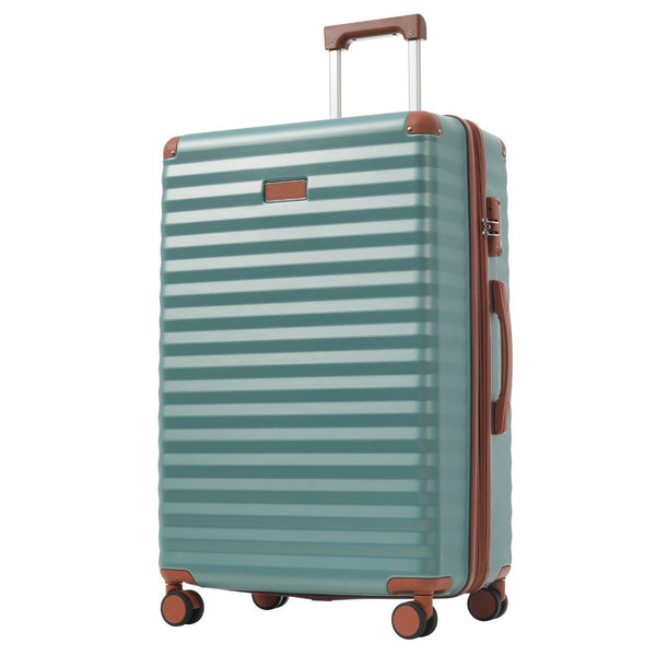 English Elm Luggage 5 Piece Abs Hardshell Travel Set with Usb Port Spinner Wheels and Tsa Lock Antique Blue Green N732P265290M
