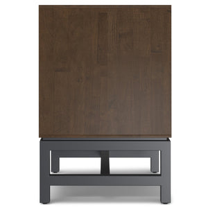 English Elm Banting Solid Rubberwood Nightstand in Walnut Brown with Drawer, Open Shelf & Graphite Base Finish B136P364302