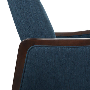 English Elm Christopher Knight Home® - Fabric Recliner Chair Mid-Century Push-Back Upholstered Armchair with Thick Cushion and Birch Frame Navy Blue 70449.00