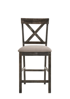 English Elm Martha Weathered Gray 7-PC Counter Height Dining Set with Sturdy Synthetic Wood, Modern Rectangular Table B2726S00251