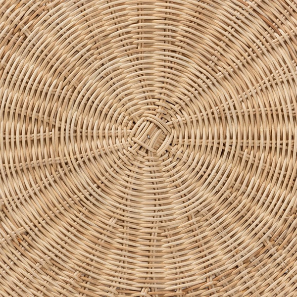 English Elm Modern Handcrafted Rattan Round Coffee Table Bohemian Artisan Living Room Accent B2750P470078