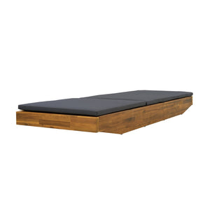 English Elm Boat-shape Acacia Wood Outdoor Chaise Lounge Slatted Teak Finish Poolside Recliner Dark Grey,Teak N770P380117T_N770P253018G