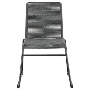 English Elm Jerome Charcoal Woven Rope Stackable Chairs (Set Of 2) - Modern Rustic Design For Any Space B062P344938