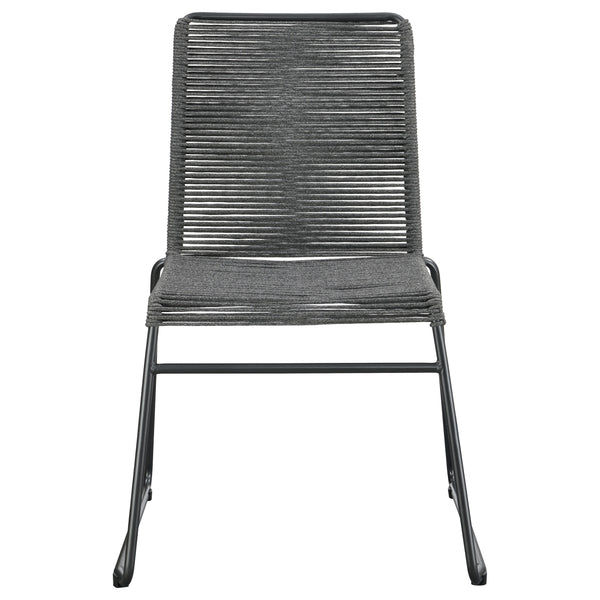 English Elm Jerome Charcoal Woven Rope Stackable Chairs (Set Of 2) - Modern Rustic Design For Any Space B062P344938