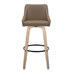 English Elm Adjustable Swivel Barstools Mid-century Walnut Faux Leather Kitchen Counter Set of 2 Brown B202S01920