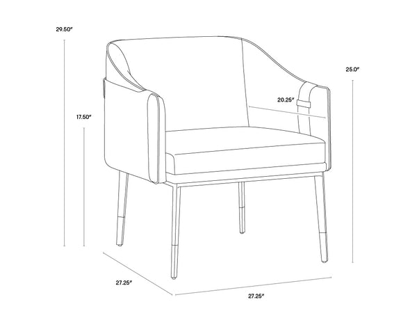 Sunpan Carter Lounge Chair - Elegant Barrel Back Design in Luxe Faux Leather with Stylish Black Steel Legs Napa Taupe / Napa Stone