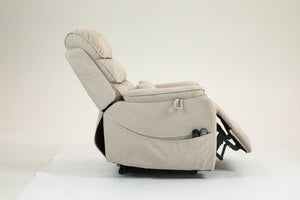English Elm Lounge Electric Lift Chair – 180° Recline, Dual Remotes, Storage Pockets, Ideal For Elderly Comfort W547S00056