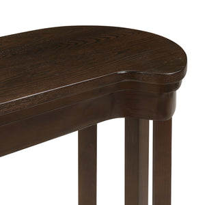 English Elm 4 Piece Bar Table Set with 3 Padded PU Stools, Solid Pine Legs, Oak Veneer Top, Rustic Rivet Accents Espresso W1202P289361