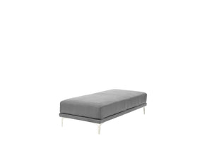 English Elm Modern Antique Gray Large Breathable Leatherette Ottoman 66"x33" Chrome Legs Sleek Living Room Seat Cushion Elegance B011P205225