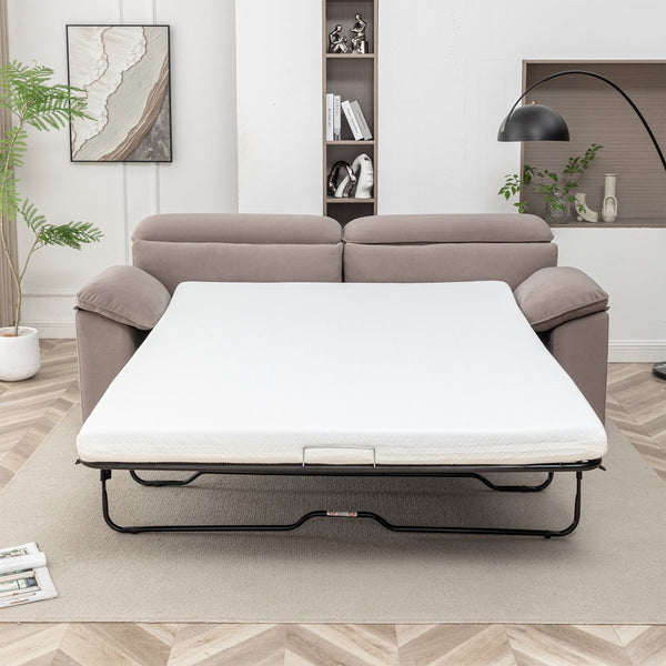 English Elm 2-Seater Sofa Bed – Chic Mid-Century Modern Convertible Sleeper, Space-Saving Design For Any Room B347P409828