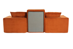 English Elm 101" Modular Cloud Sectional Corduroy Upholstered Sofa Reversible Chaise Living Room Orange W1170S00054