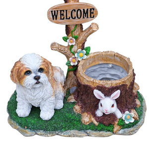 English Elm Sitting Corgi Resin Planter Sculpture Whimsical Porch Garden Decor with Succulent Cavity W5398P464240