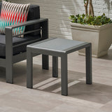 Christopher Knight Home® - Noble House - Cape Coral Outdoor Aluminum Side Table with Glass Top