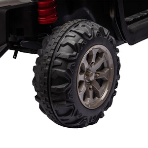 English Elm 24v Kids Ride on Dump Truck Two Seat Electric Utv with Tilting Bed and Remote Control Black W1578P188520