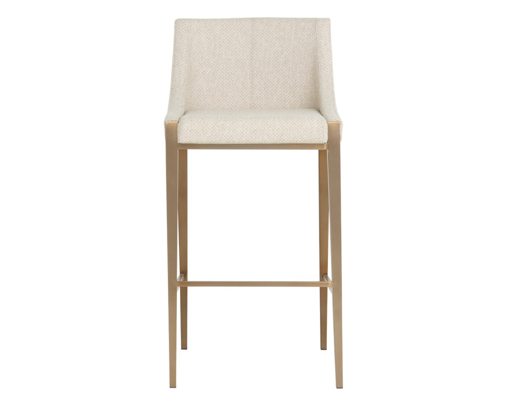 Sunpan DIONNE Barstool - Modern Design with Antique Brass Legs for Stylish Dining and Bar Areas Oatmeal 112415