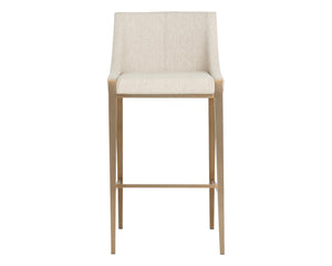 Sunpan DIONNE Barstool - Modern Design with Antique Brass Legs for Stylish Dining and Bar Areas Oatmeal 112415