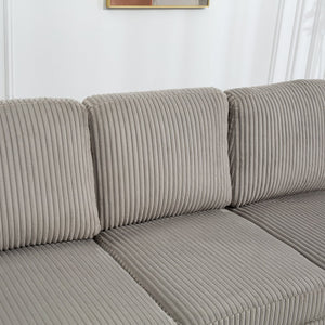 English Elm Convertible Sectional Sofa With Storage Ottoman, Usb Ports & Cupholders For Modern Living Rooms W3098S00033