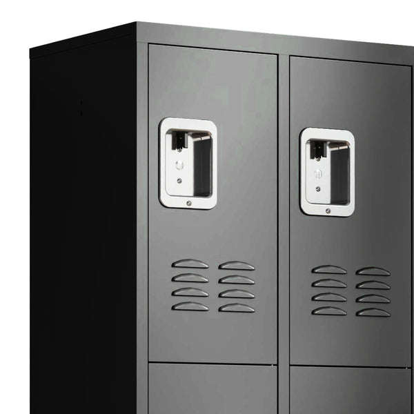 English Elm 3 Door 72"H Metal Lockers - Triple Compartment Steel Cabinet with Individual Locks, Durable Black T2398P285652