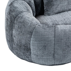 English Elm Bean Bean Bag Sofa High-Density Memory Foam Two-Seater Lounger High Back Chenille Cozy Support Gray W395P181439