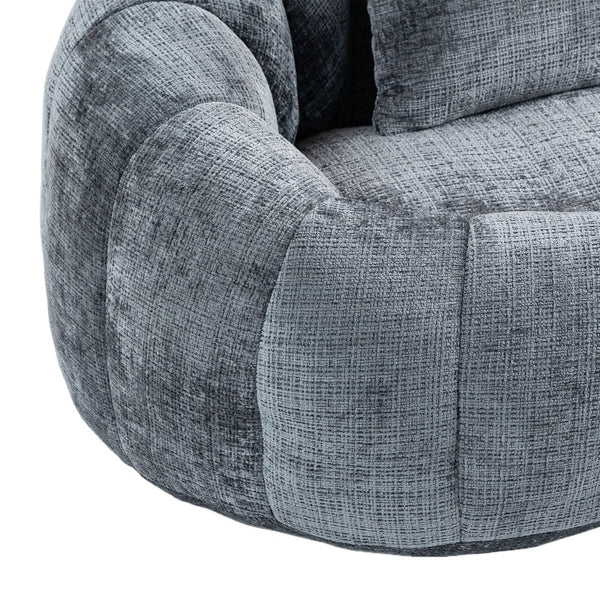 English Elm Bean Bean Bag Sofa High-Density Memory Foam Two-Seater Lounger High Back Chenille Cozy Support Gray W395P181439