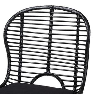 English Elm Modern Boho Rattan Rod Dining Chair Set of Two with Crisscross Base for Casual Spaces B2750P420432