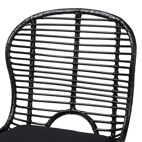 English Elm Modern Boho Rattan Rod Dining Chair Set of Two with Crisscross Base for Casual Spaces B2750P420432