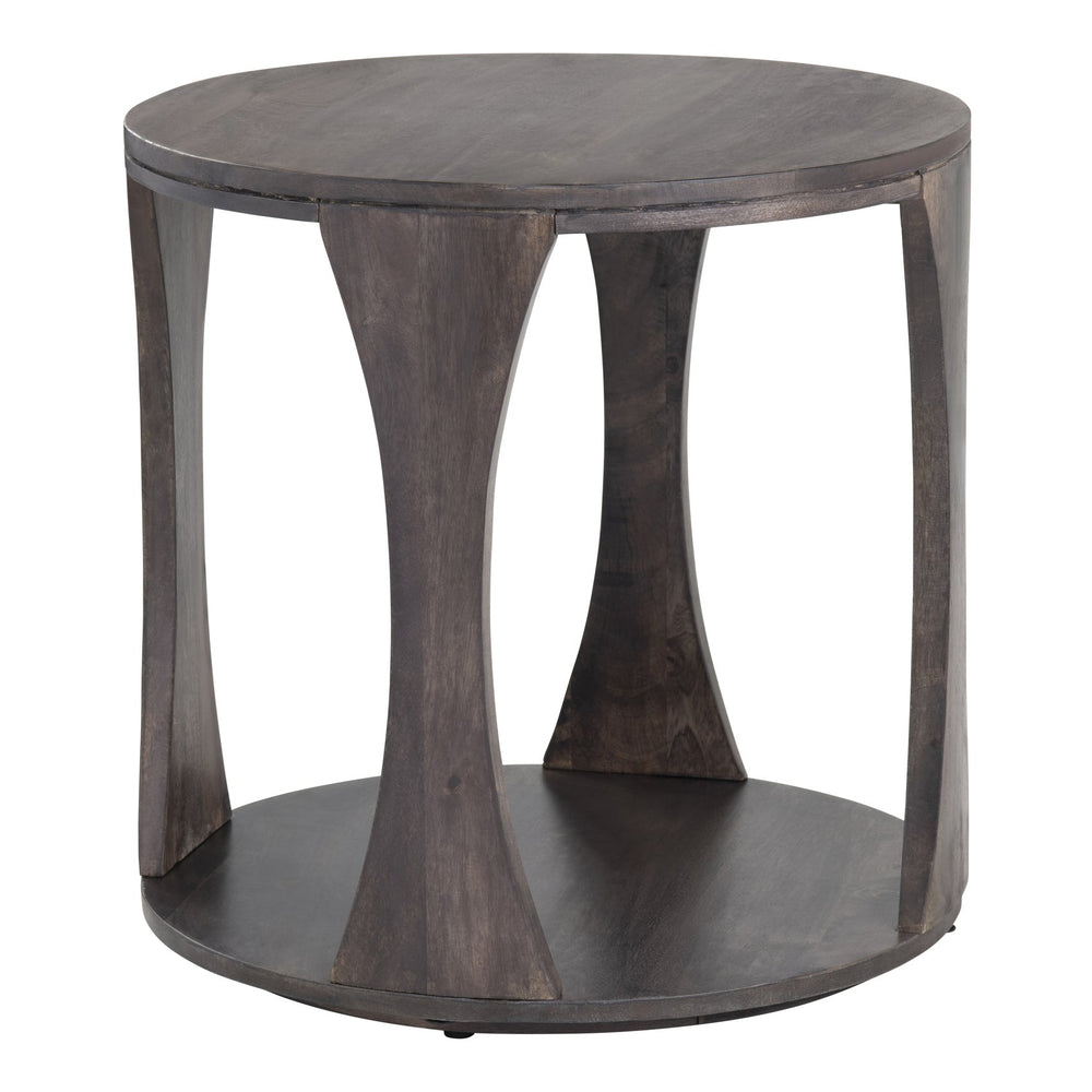 Crestview Collection Transitional End Table With Solid Mango Wood, Curved Legs, And Stylish Open Shelf For Modern Living Brown Solid Wood Cvfnr4268