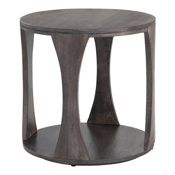Crestview Collection Transitional End Table With Solid Mango Wood, Curved Legs, And Stylish Open Shelf For Modern Living Brown Solid Wood Cvfnr4268